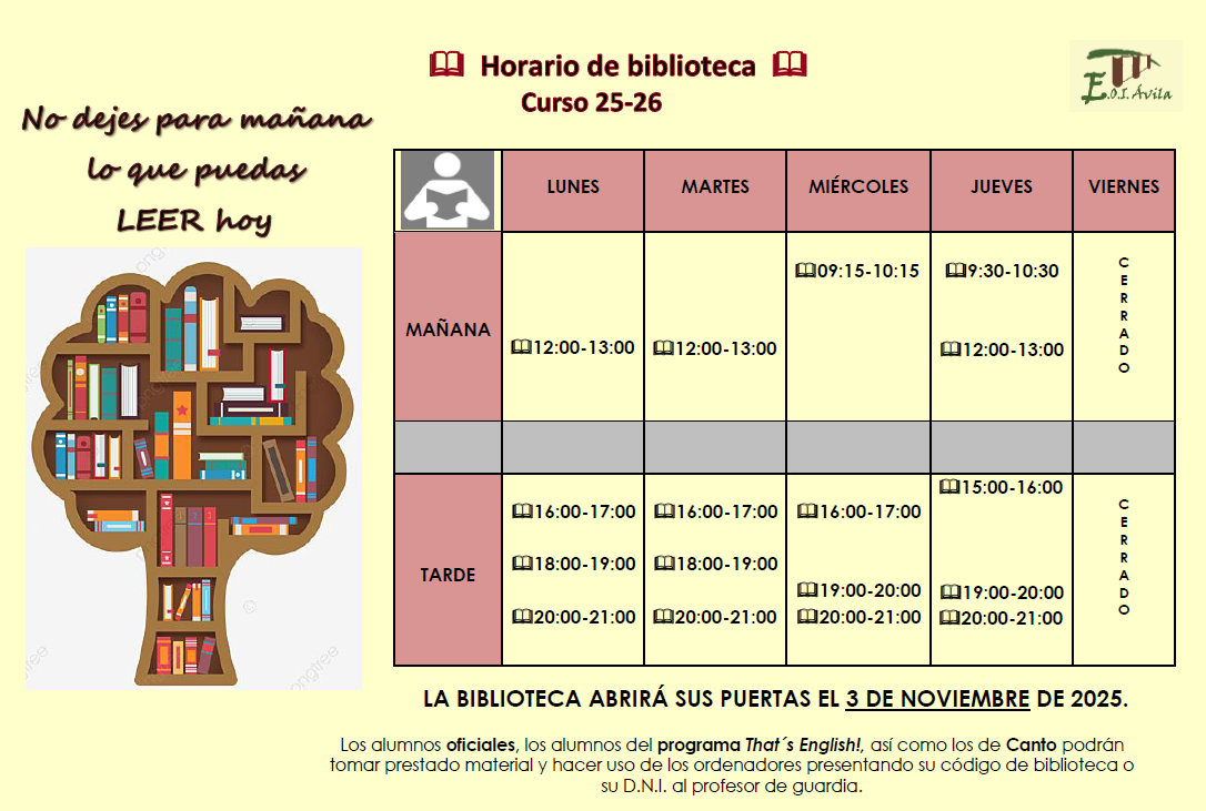 Horario Biblioteca 2025-2026