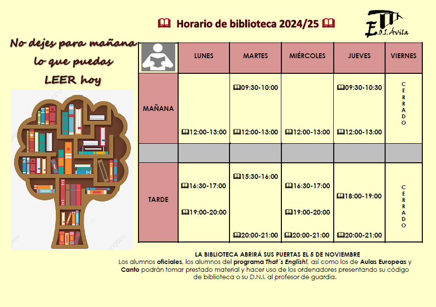 Horario biblioteca 2425